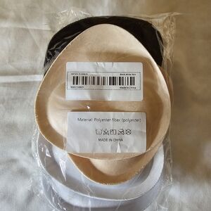 Set of Black, Beige, and White Polyester Bra Pads